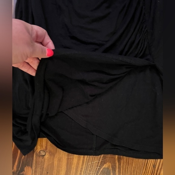 URBAN OUTFITTERS Black Tulip Hem Little Black Dress Spaghetti Straps Adjustable - Picture 4 of 5